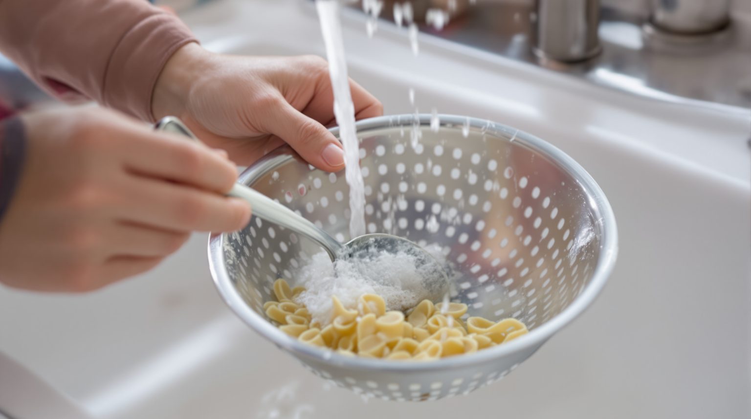 L’astuce simple avec une cuillère qui change tout pour nettoyer votre passoire rapidement